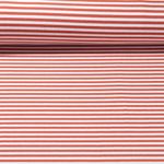 Jersey Jacquard - Rayures moyennes Ecru Rouge brique