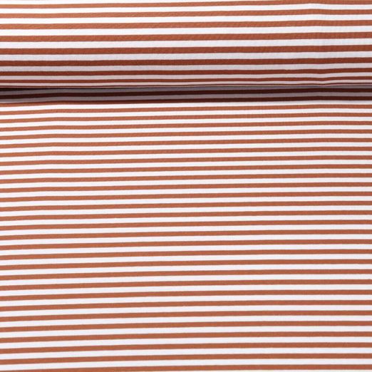 Jacquard Jersey - Streifen Midi Ecru Bronze