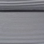 Jersey Jacquard - Rayures moyennes Ecru Noir