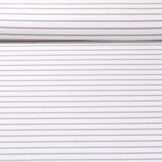 Jersey Jacquard - Maxi rayures Ecru Gris galet