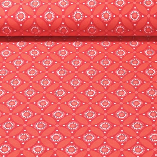 Jersey - Kreise Blätter Rot