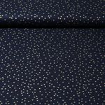 Baumwoll-Popeline - Tupfen Gold Navy