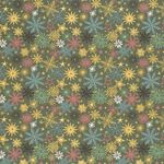 Popeline de algodão - Estrelas e cristais Cáqui Ouro Popeline de algodão - Estrelas e cristais Cáqui Ouro