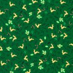 Katoen popeline - hertenbladeren dennengroen goud Katoen popeline - hertenbladeren dennengroen goud