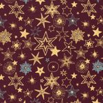 Baumwoll-Popeline - Sterne Mix Bordeaux Gold