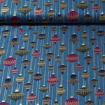 Popeline de coton - Décorations de Noël Bleu pétrole Doré