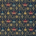 Baumwoll-Popeline - Weihnachten Rauten Kugeln Navy Gold Baumwoll-Popeline - Weihnachten Rauten Kugeln Navy Gold