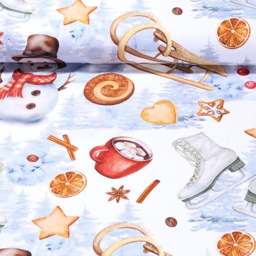 Jersey - Impression digitale Merveilles de l'hiver Multicolore