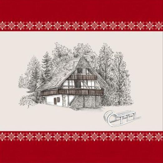 Canvas Kissen Panel - Berghütten Leinenlook Beige
