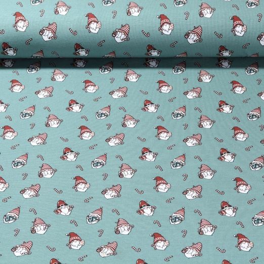 Jersey - Lutins de Noël Vert menthe