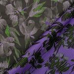 Tissu blouse et robe - Jacquard Fleurs Noir Violet Tissu blouse et robe - Jacquard Fleurs Noir Violet