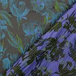 Tissu chemisiers & robes – Jacquard fleurs noir turquoise Tissu chemisiers & robes – Jacquard fleurs noir turquoise