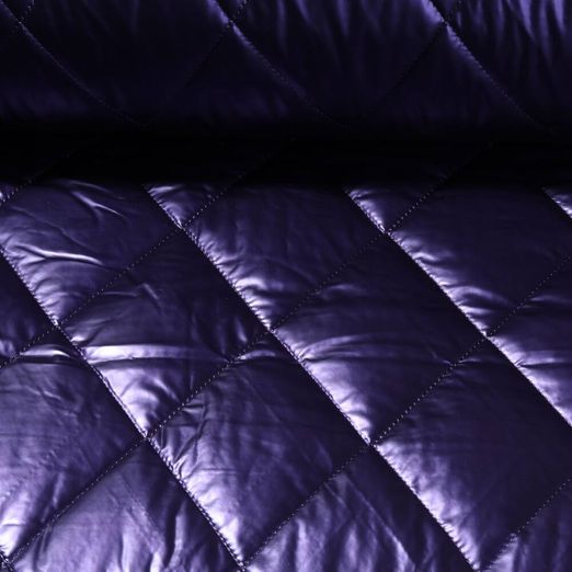 Gesteppter Jackenstoff - Metallic Stepper Rauten Lila Wattiert