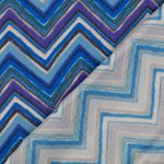 Viscose - Digitale print zigzag Lurex blauw Viscose - Digitale print zigzag Lurex blauw