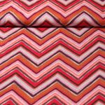 Viscose Lurex - Impression digitale Zigzag Rouge