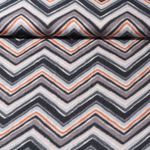 Viscose Lurex - Impression digitale Zigzag Gris