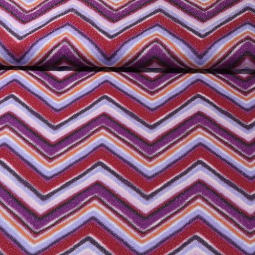 Viscose Lurex - Impression digitale Zigzag Violet