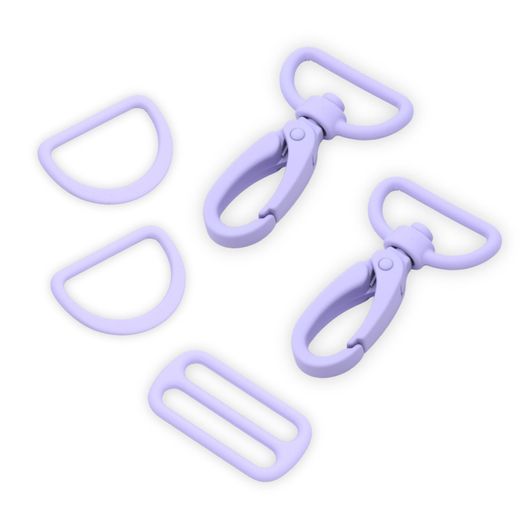 Set d'accessoires pour sac métal coloré - 25mm - Lilas Set d'accessoires pour sac métal coloré - 25mm - Lilas