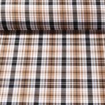 Tissu pantalon - Bengaline carreaux écossais Marron