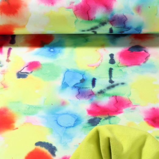 Softshell - Digitaldruck Wasserfarben Gelb Multicolor
