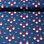 Baumwoll-Popeline - Weihnachtszwerge Blau