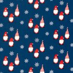 Baumwoll-Popeline - Weihnachtszwerge Blau Baumwoll-Popeline - Weihnachtszwerge Blau