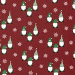 Baumwoll-Popeline - Weihnachtszwerge Bordeaux Baumwoll-Popeline - Weihnachtszwerge Bordeaux