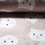 Polaire ultra douce double-face - Visages de chats Beige Ecru