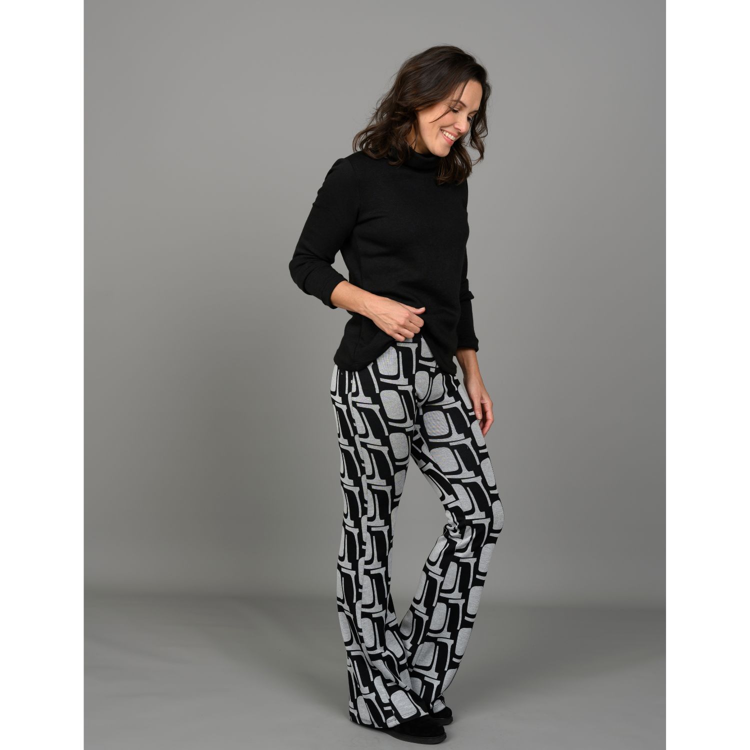 Jersey romanite - Soft Abstrait Noir Gris-1 Jersey romanite - Soft Abstrait Noir Gris-1