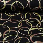 Jersey romanite - Soft Anneaux Noir Vert citron