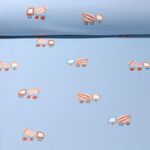 Tissu imperméable - Aqua protect Impr. digitale Camions Bleu