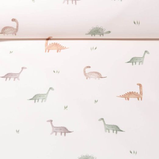 Tissu imperméable - Aqua protect Impr. digitale Dinos Ecru
