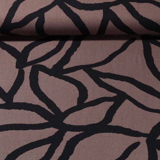 Twill de viscose - Abstrait Marron Noir