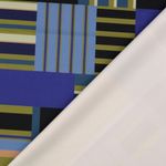 Scuba - Digitaal drukwerk blauwe rechthoeken en strepen Scuba - Digitaal drukwerk blauwe rechthoeken en strepen
