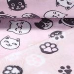 Fleece - Kuschelfleece Doubleface Katzen und Pfoten Rosa