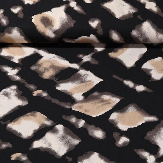 Twill de viscose - Taches en diagonale Noir