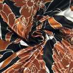 Satin - Blad och blomma svart rost