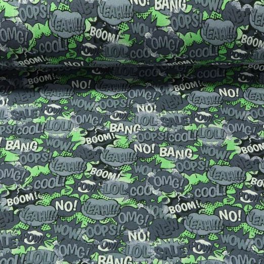 Sweat d'hiver gratté - Comic Boom OMG Vert