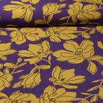 Popeline de viscose - Fleurs Violet