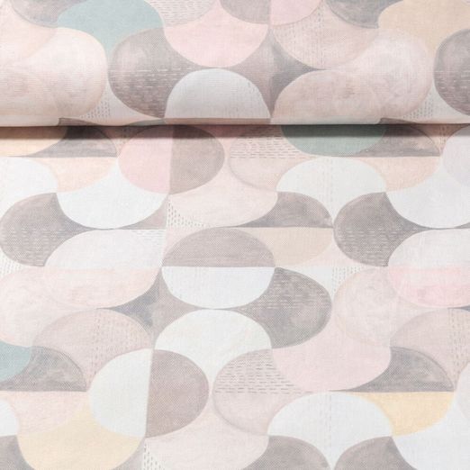 Toile de coton canevas - Impression digitale Rétro Ecru