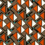 Popeline viscose - triangles taupe Popeline viscose - triangles taupe