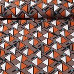 Popeline de viscose - Triangles Taupe