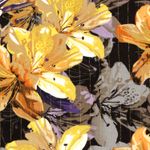 Viskose-Krepp - Lurex Lilien Schwarz Viskose-Krepp - Lurex Lilien Schwarz