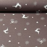 Jacquard Canvas - Landhaus Doubleface Hirsche Taupe Beige