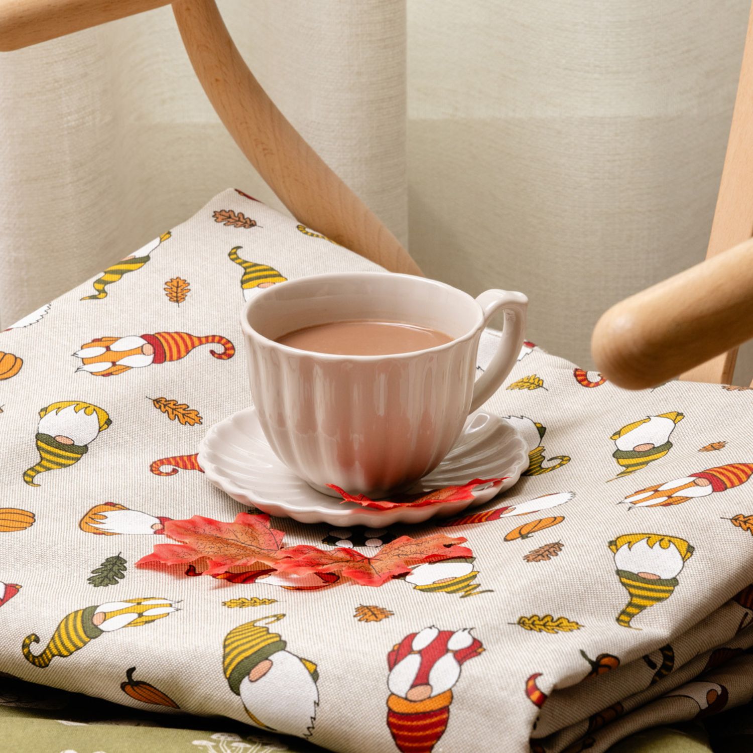 Canvas - Leinenlook Wichtel Herbst Beige-1 Canvas - Leinenlook Wichtel Herbst Beige-1