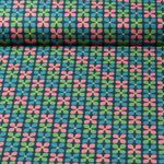 Coton enduit - Petites fleurs Vert