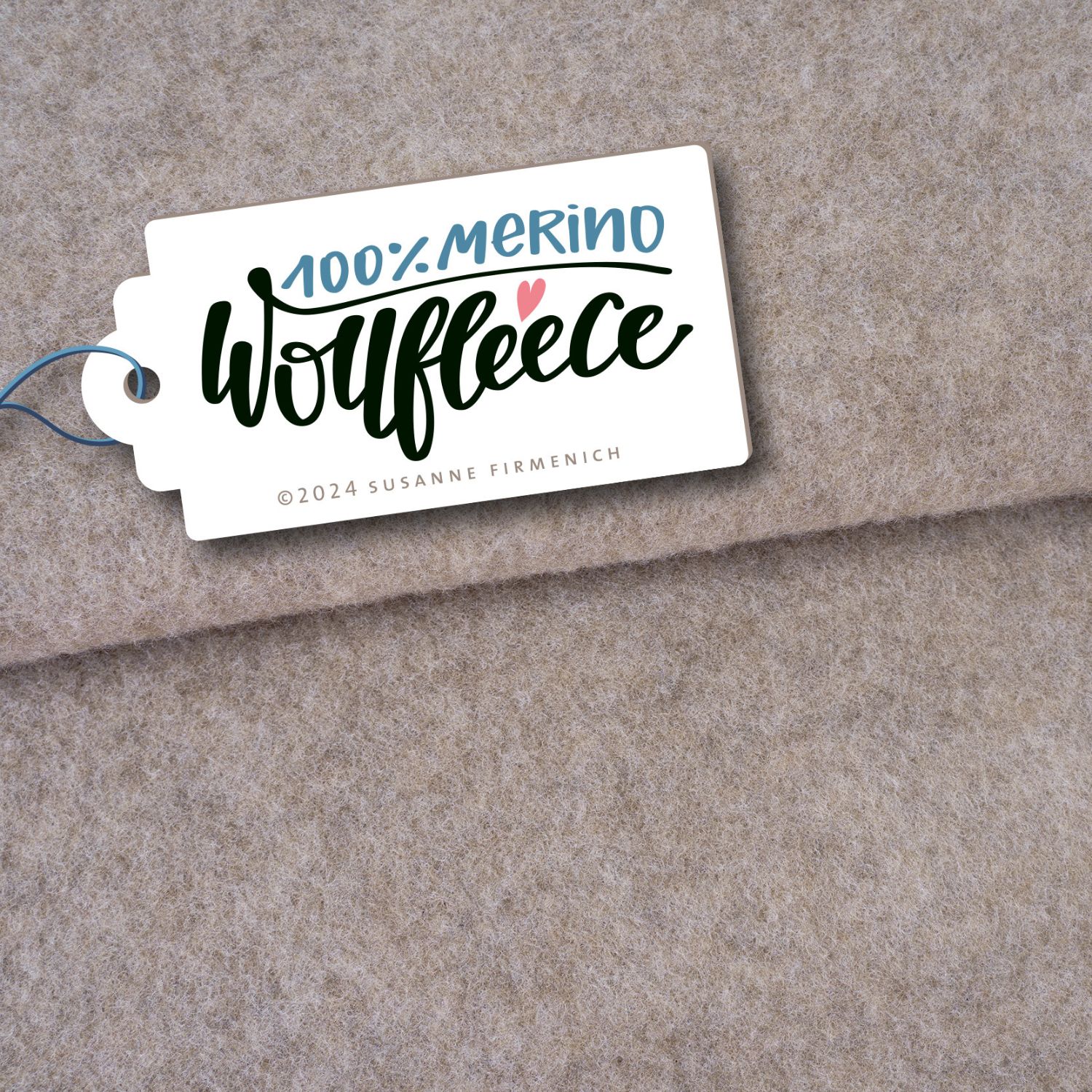 Merino Bio Wollfleece - Hamburger Liebe Beige Melange -0 Merino Bio Wollfleece - Hamburger Liebe Beige Melange -0