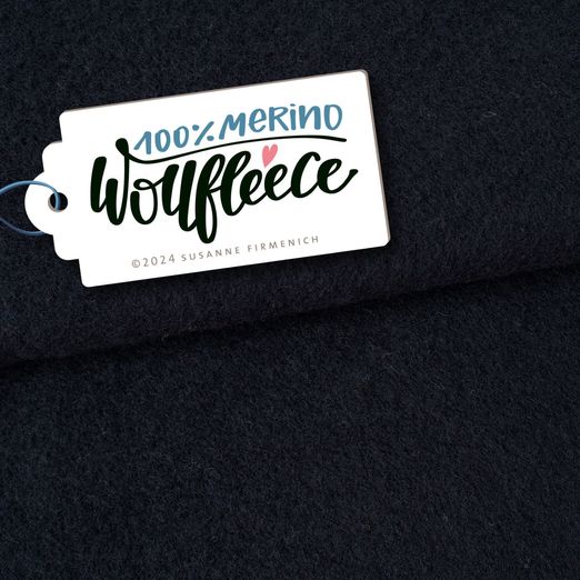Merino Bio Wollfleece - Hamburger Liebe Schwarz Melange 