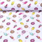 Jersey - Eis und Donuts Glitzer Weiß Pink