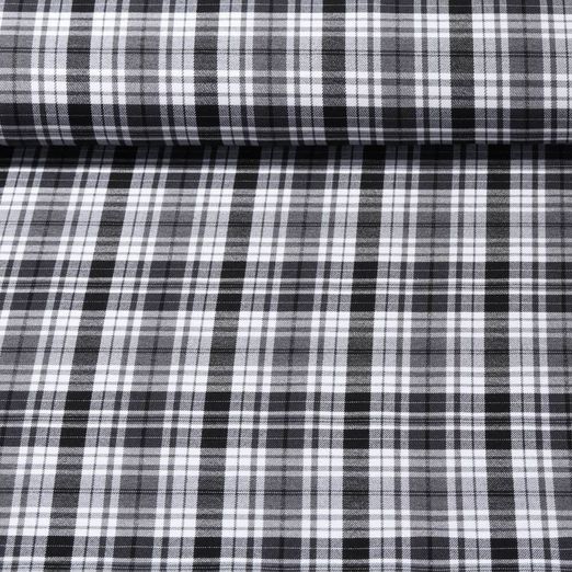 Tissu pantalon - Bengaline Carreaux écossais Noir